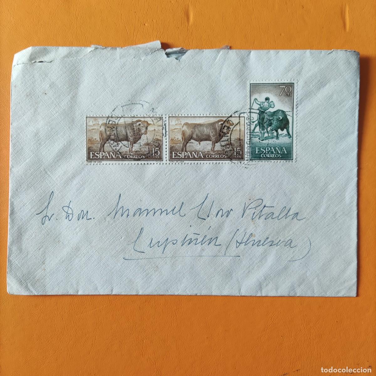 Sellos: Sobre circulado. Lupi&ntilde;en. Huesca - Foto 1
