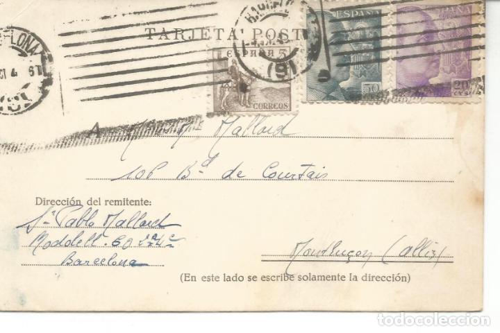 Sellos: BARCELONA A FRANCIA POSTAL 1945 - Foto 1
