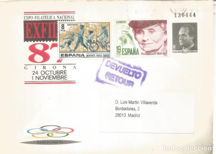 Sellos: ENTERO POSTAL EXFILNA 87 CIRCULADO Y DEVUELTO - Foto 1