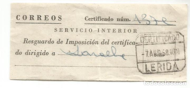 Sellos: LERIDA RESGUADO DE ENVIO CERTIFICADO - Foto 1