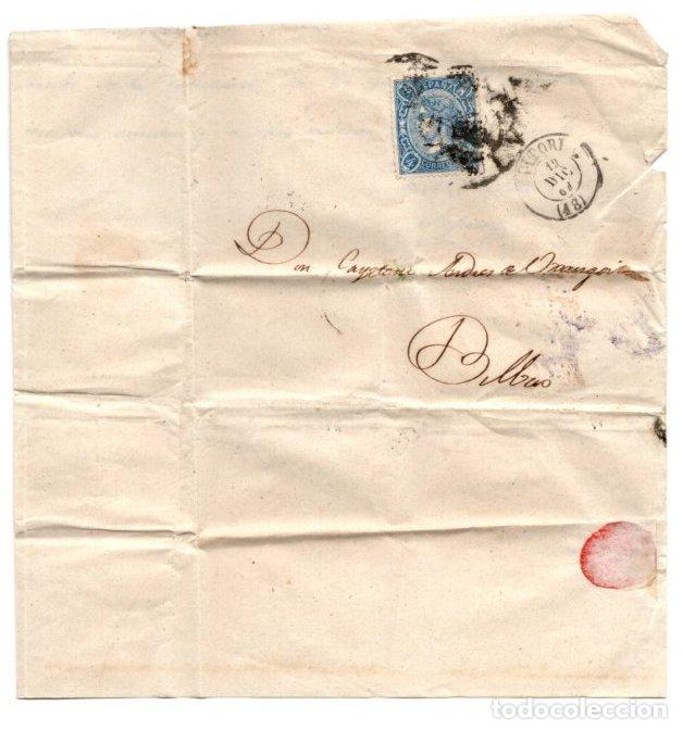 Sellos: SOBRE CIRCULADO DE VITORIA A BILBAO. A&Ntilde;O 1865 - Foto 1