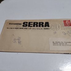 Sellos: SOBRE CIRCULADO,CARRETILLAS SERRA, VALENCIA 1972