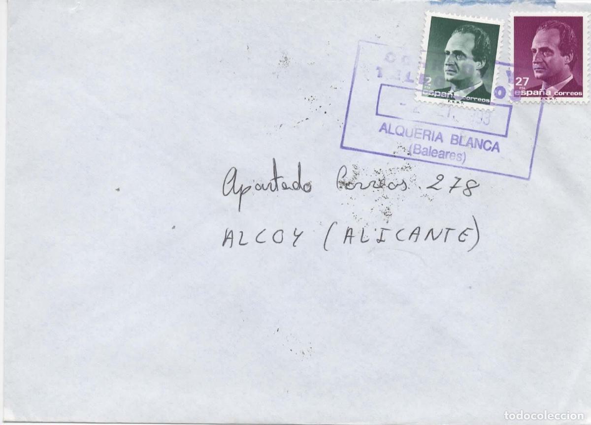 Sellos: CC A ALCOY MAT RECTANGULAR ALQUERIA BLANCA BALEARES - Foto 1