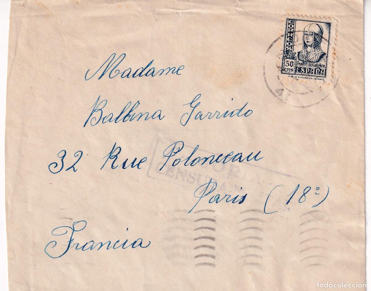 Sellos: Espa&ntilde;a. Carta circulada desde Soria a Paris - Foto 1