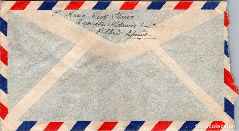 Sellos: BILBAO CC ARGENTINA CORREO AEREO 1951 MAT HEXAGONAL - Foto 2