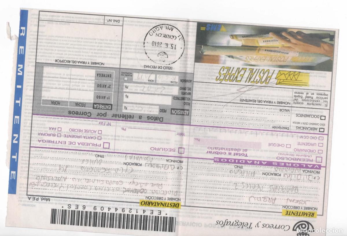Sellos: ESPA&Ntilde;A MILAGRO NAVARRA EVIO POSTAL EXPRESS EMS 2010 - Foto 1