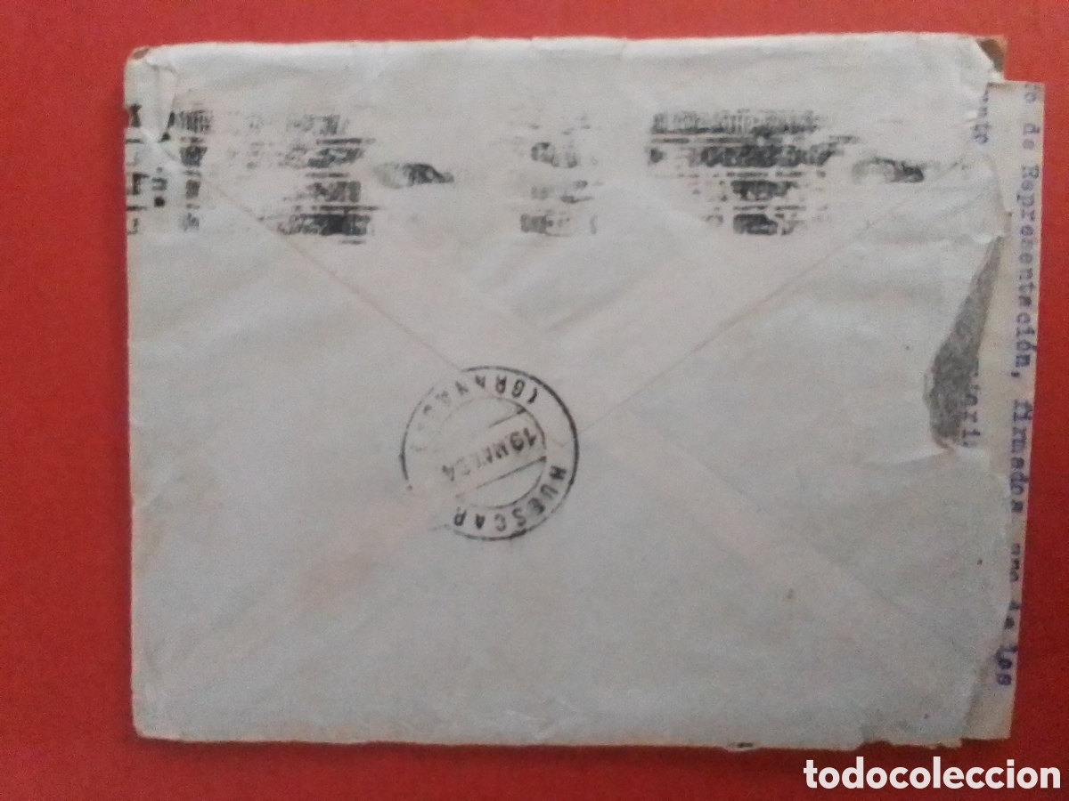 Sellos: Carta circulada Huesca a Granada a&ntilde;o 1934 - Foto 3