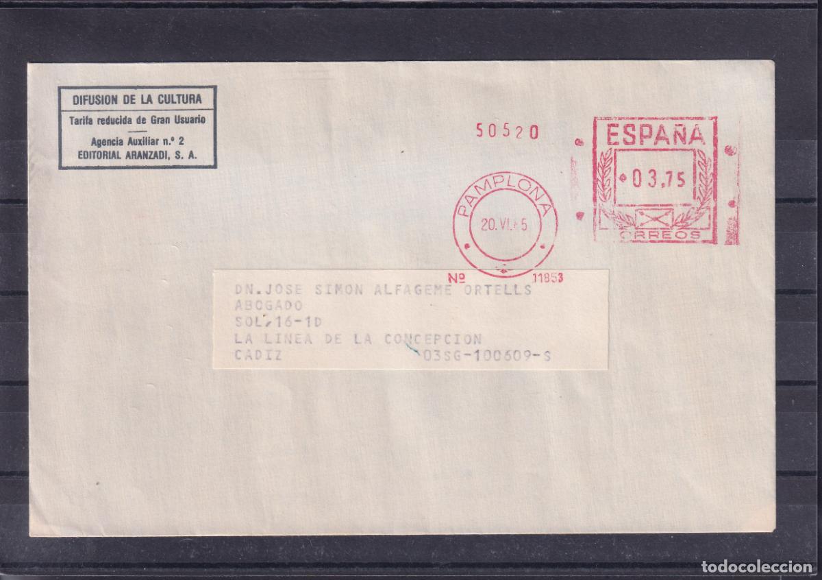 Sellos: FRANQUEO MECANICO 11853 PAMPLONA, - Foto 1