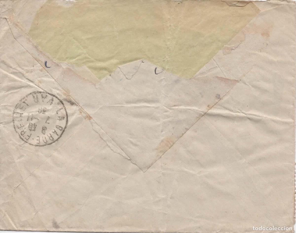 Sellos: GRANADA A FRANCIA CERTIFICADA 1939 CON CENSURA - Foto 2