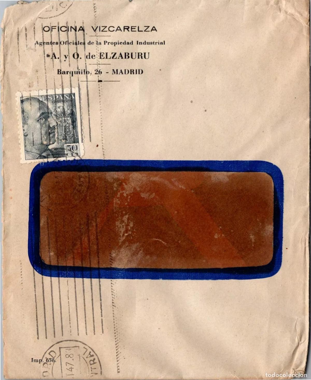 Sellos: CC MADRID CON SELLO PERFORADO PERFIL ELZABURU E 1947 - Foto 1