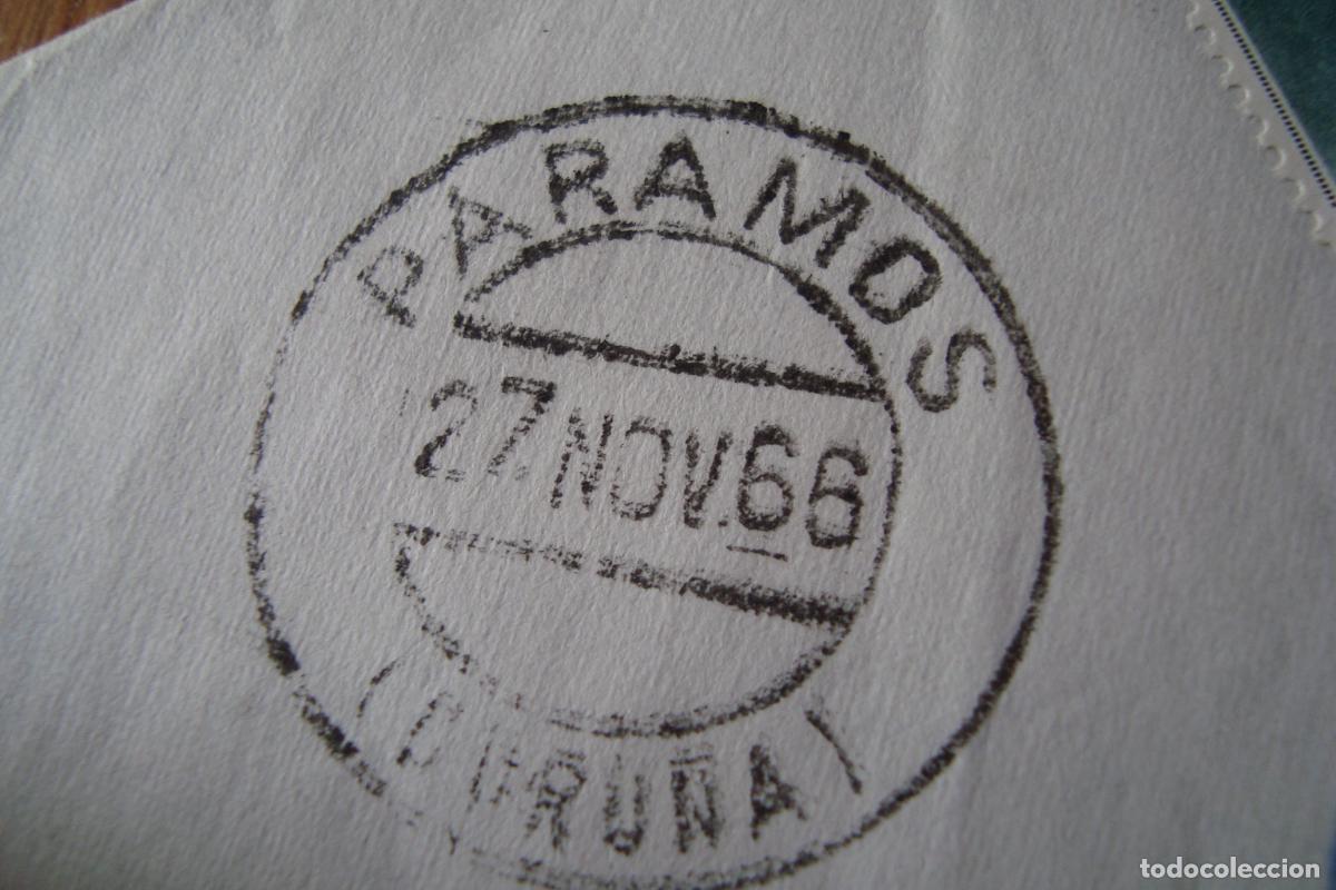 Sellos: ANTIGUO SOBRE CIRCULADO PARAMOS CORU&Ntilde;A 1966 - Foto 2
