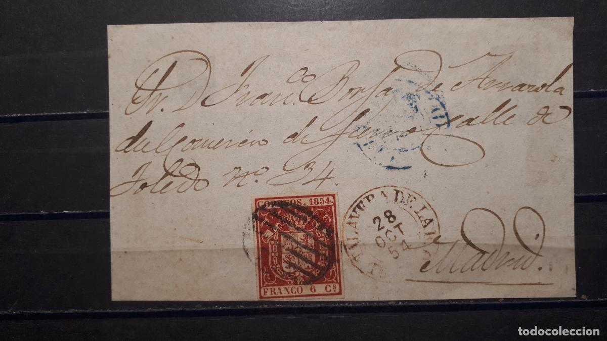Sellos: FRONTAL de carta circulado en 1854. EDIFIL 24 - Foto 1