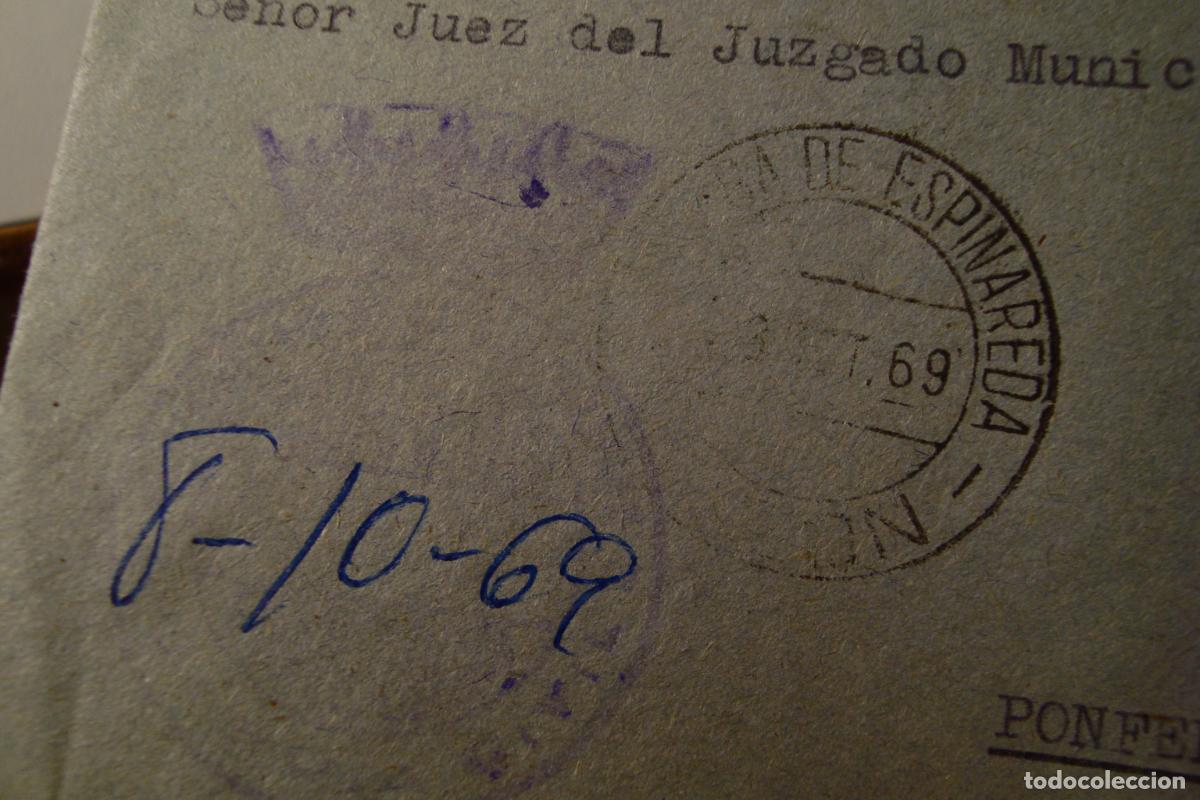 Sellos: ANTIGUO SOBRE CIRCULADO VEGA DE ESPINAREDA LEON 1969 - Foto 2