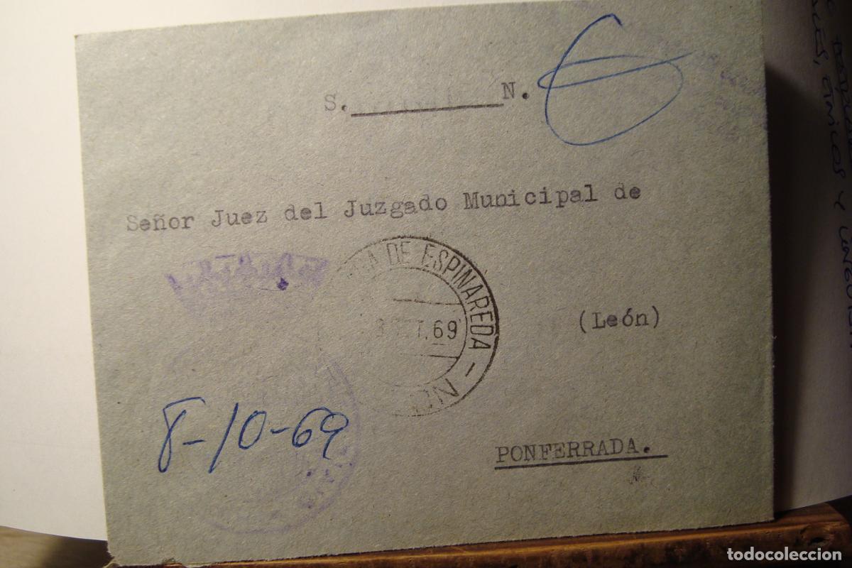 Sellos: ANTIGUO SOBRE CIRCULADO VEGA DE ESPINAREDA LEON 1969 - Foto 1