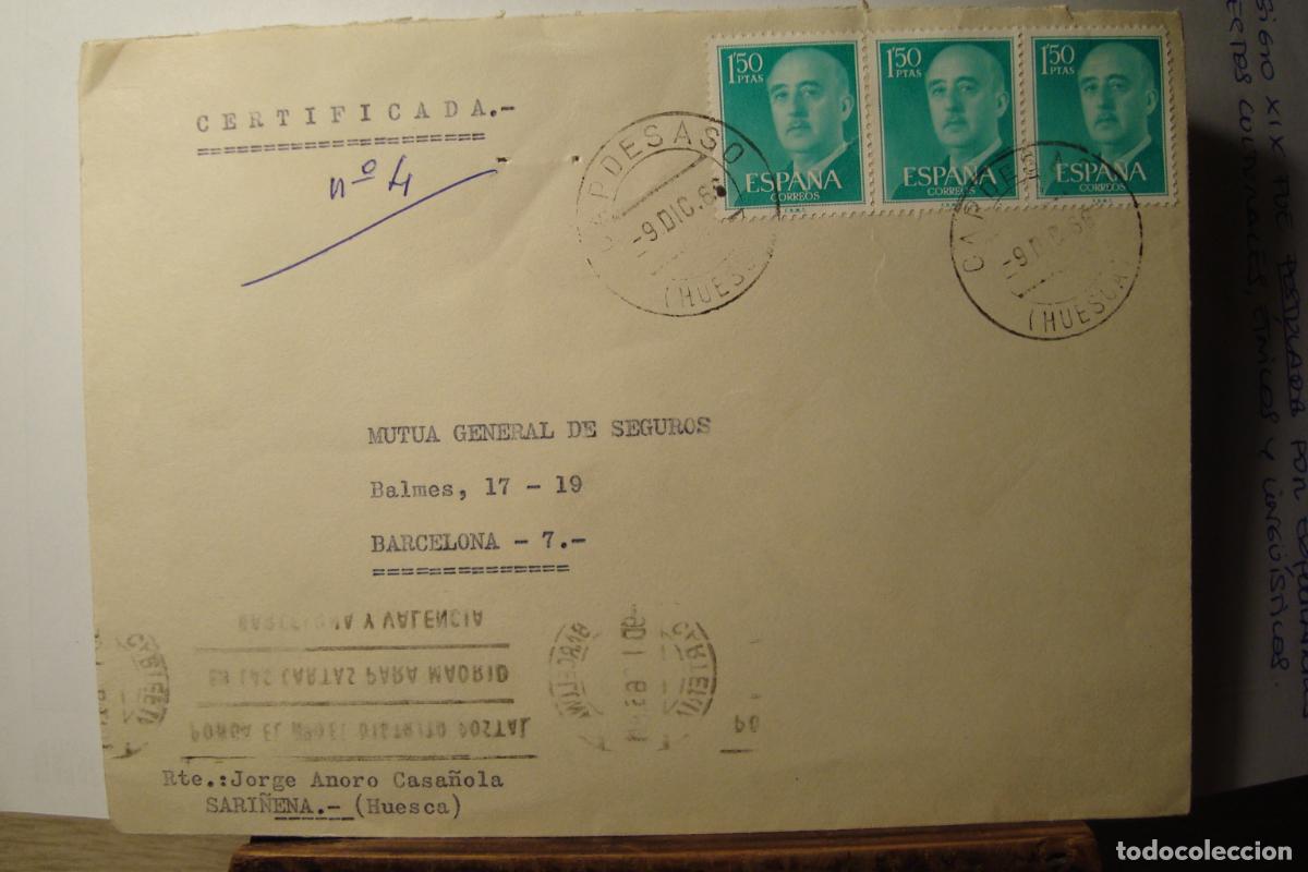Sellos: ANTIGUO SOBRE CIRCULADO CAPDESASO HUESCA 1966 - Foto 1