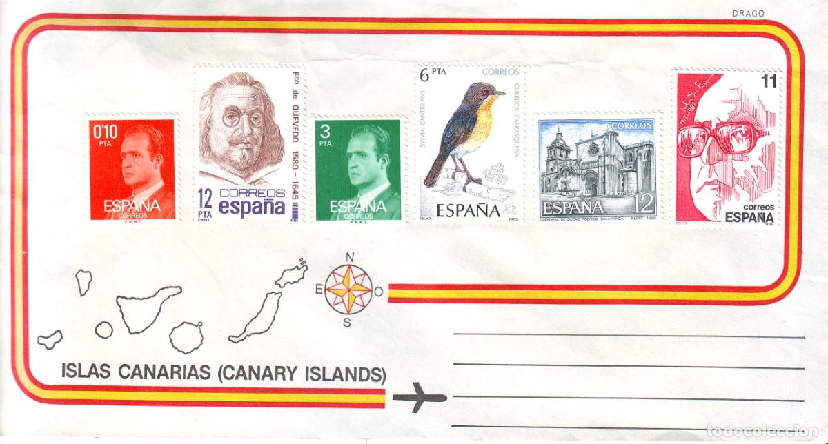 Sellos: SOBRE CORREO AEREO DE CANARIAS - Foto 1