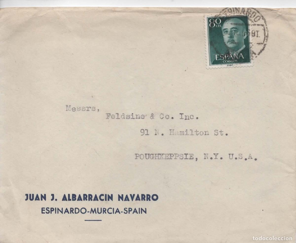 Sellos: ESPINARDO MURCIA A USA BASICA FRANCO - Foto 1