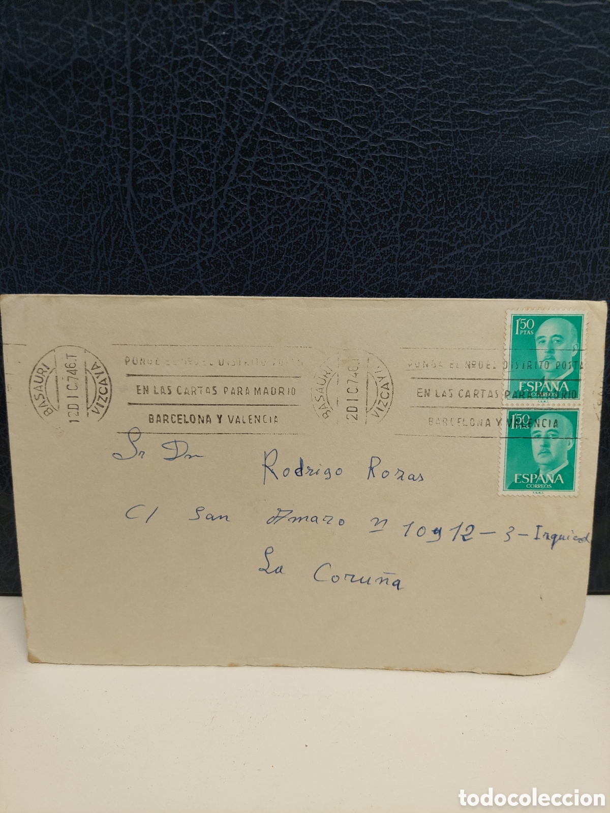 Sellos: BASAURI VIZCAYA 1974 RODILLO C&Oacute;DIGO POSTAL - Foto 1