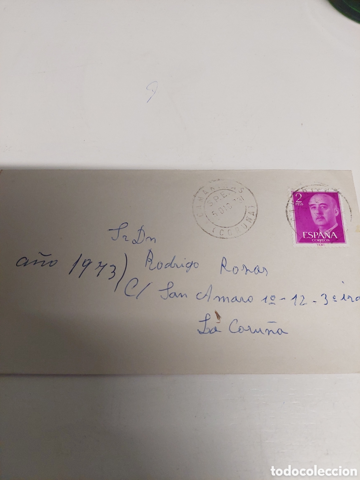 Sellos: MATASELLO CAMARI&Ntilde;AS LA CORU&Ntilde;A 1973 - Foto 1