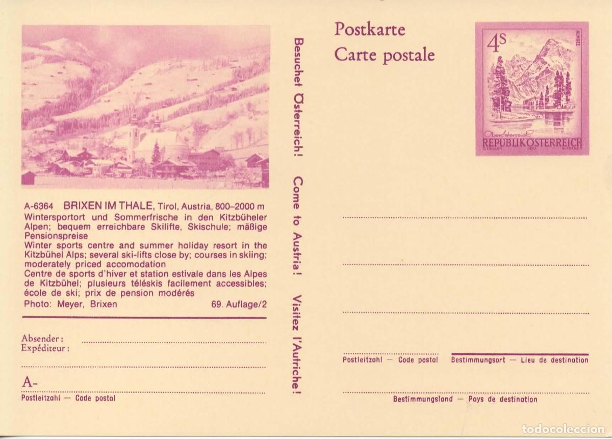 Sellos: AUSTRIA ENTERO POSTAL BRIXEN IM THALE SKI - Foto 1