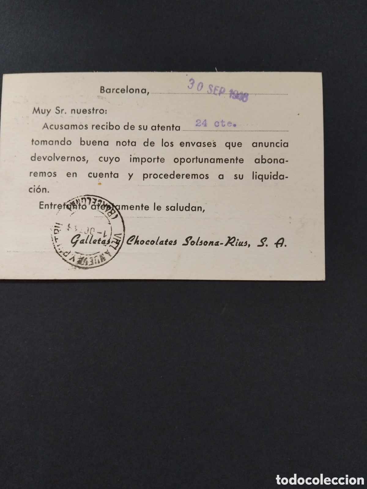 Sellos: Espa&ntilde;a. 1948. Tarjeta de empresa - Foto 2