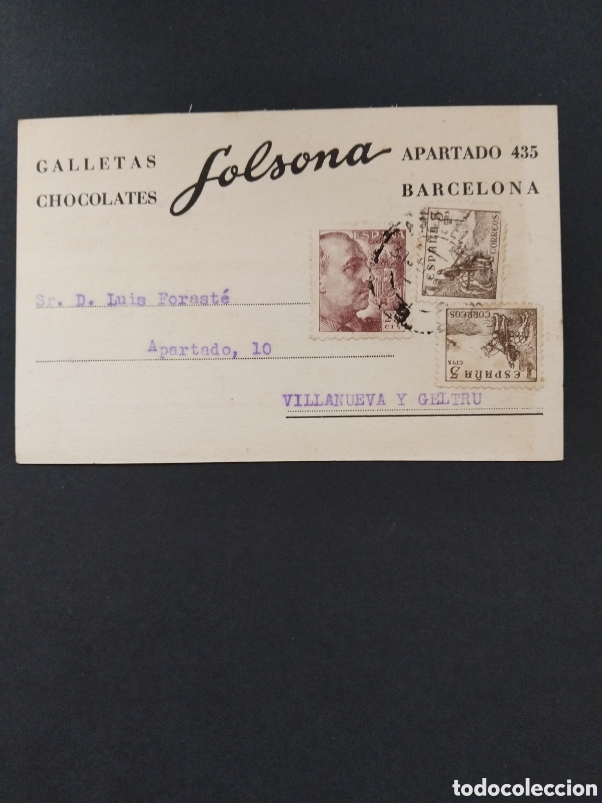 Sellos: Espa&ntilde;a. 1948. Tarjeta de empresa - Foto 1