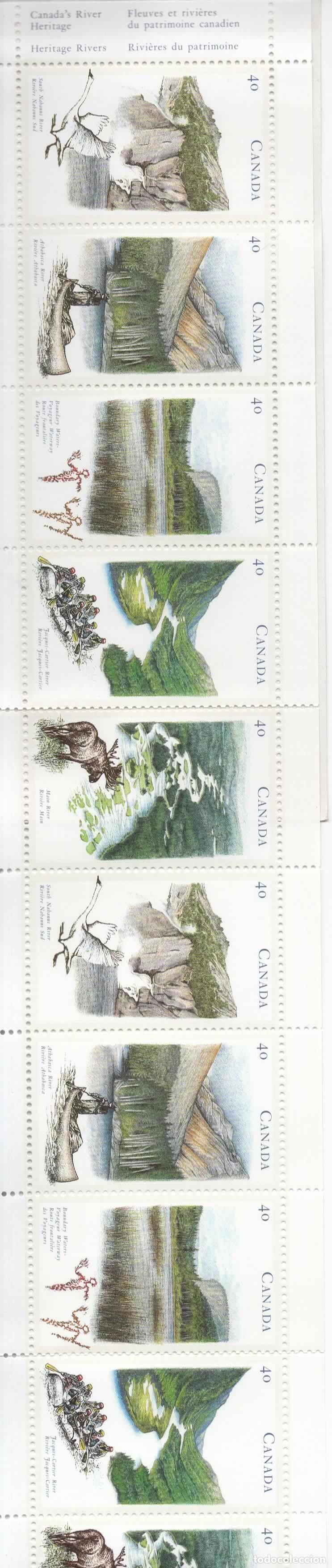 Sellos: CANADA CARNET BOOKLET HERITAGE RIVERS INSECTO LIBELULA - Foto 2