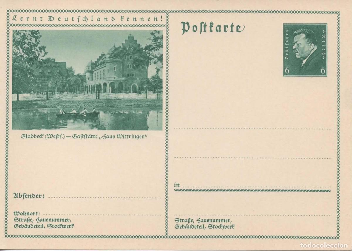 Sellos: ALEMANIA ENTERO POSTAL GLADBECT REMO ROWING - Foto 1