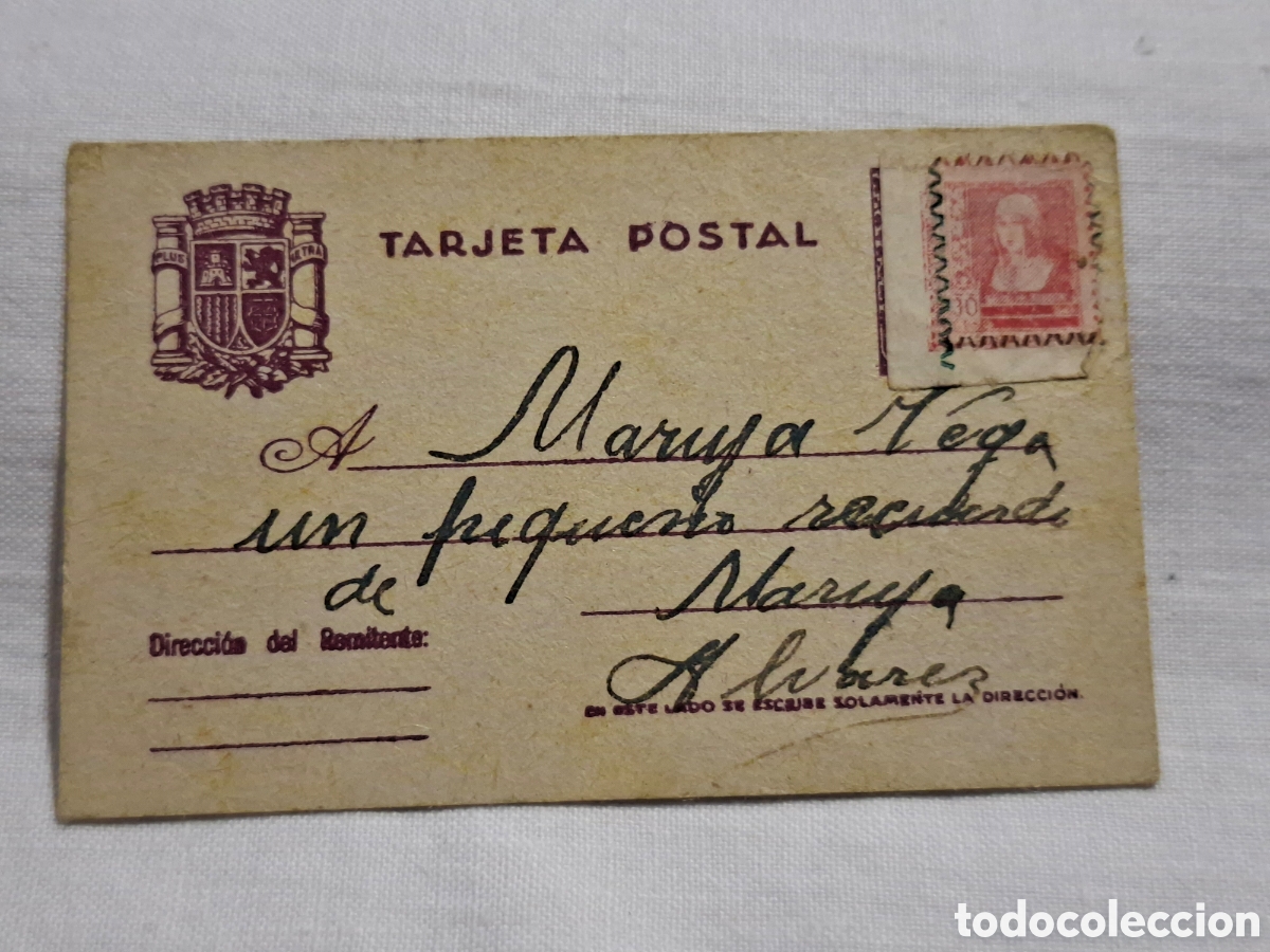 Sellos: TARJETA POSTAL CIRCULADA .MIDE 4,5 X 7,1. - Foto 1