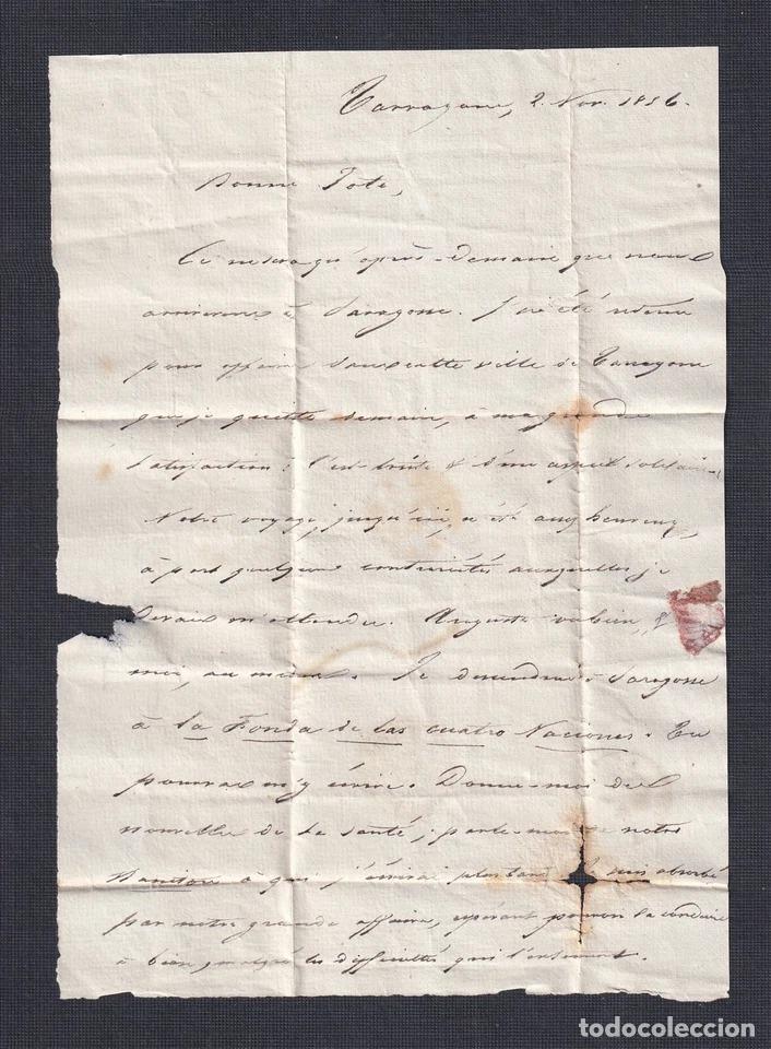 Sellos: ENVUELTA TARRAGONA 1856 A MARSEILLE - Foto 3