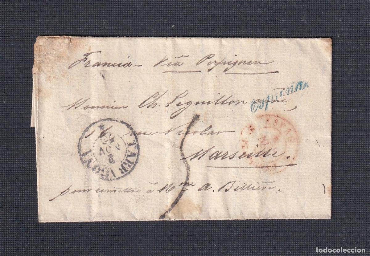 Sellos: ENVUELTA TARRAGONA 1856 A MARSEILLE - Foto 1