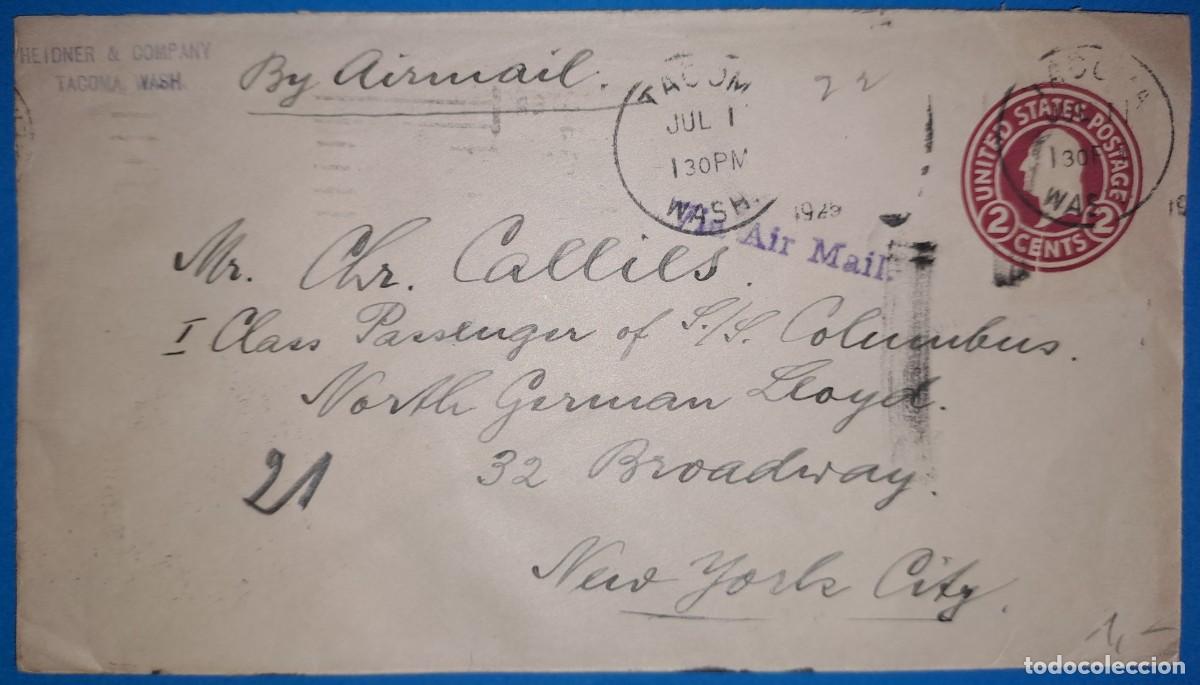 Sellos: Carta EEUU. a&ntilde;o 1925 - Foto 1
