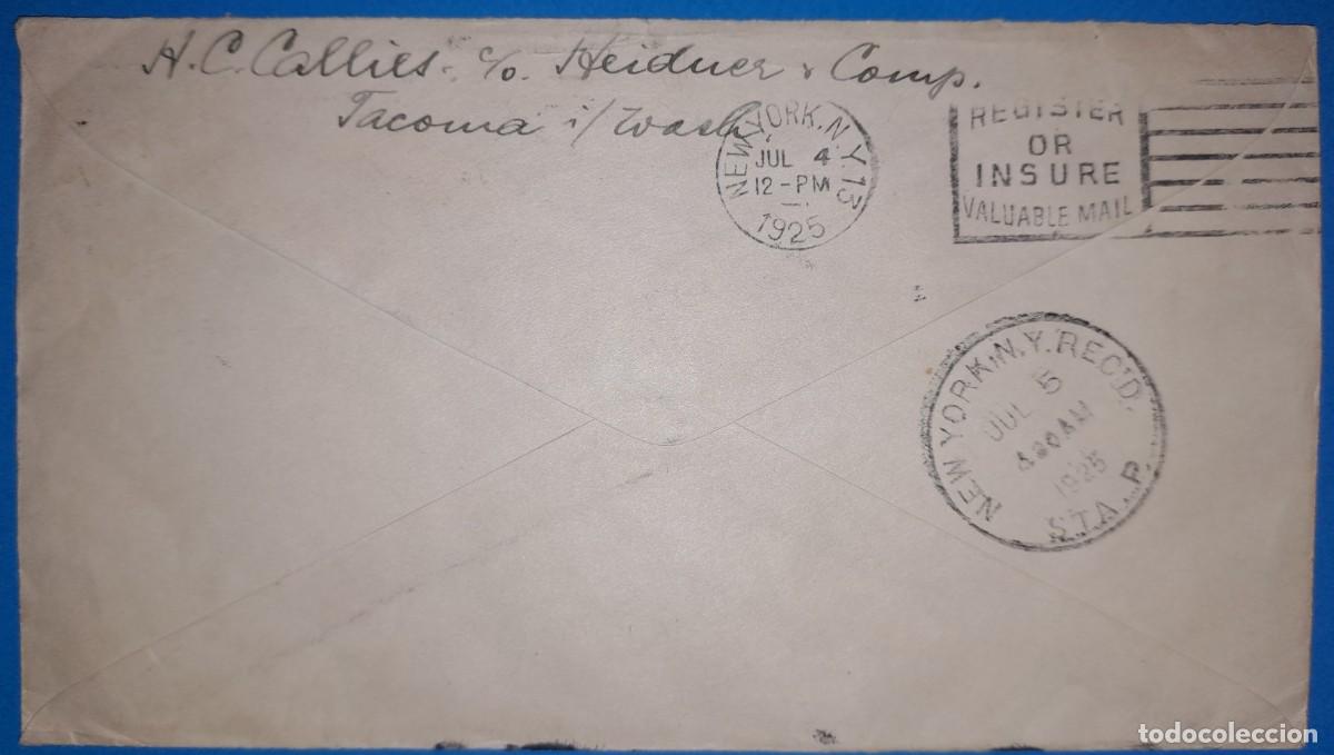 Sellos: Carta EEUU. a&ntilde;o 1925 - Foto 2