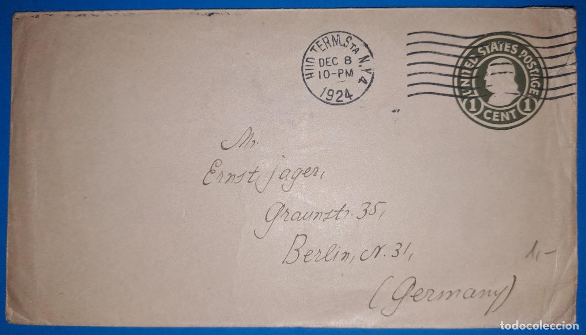 Sellos: Carta EEUU. a&ntilde;o 1924 - Foto 1