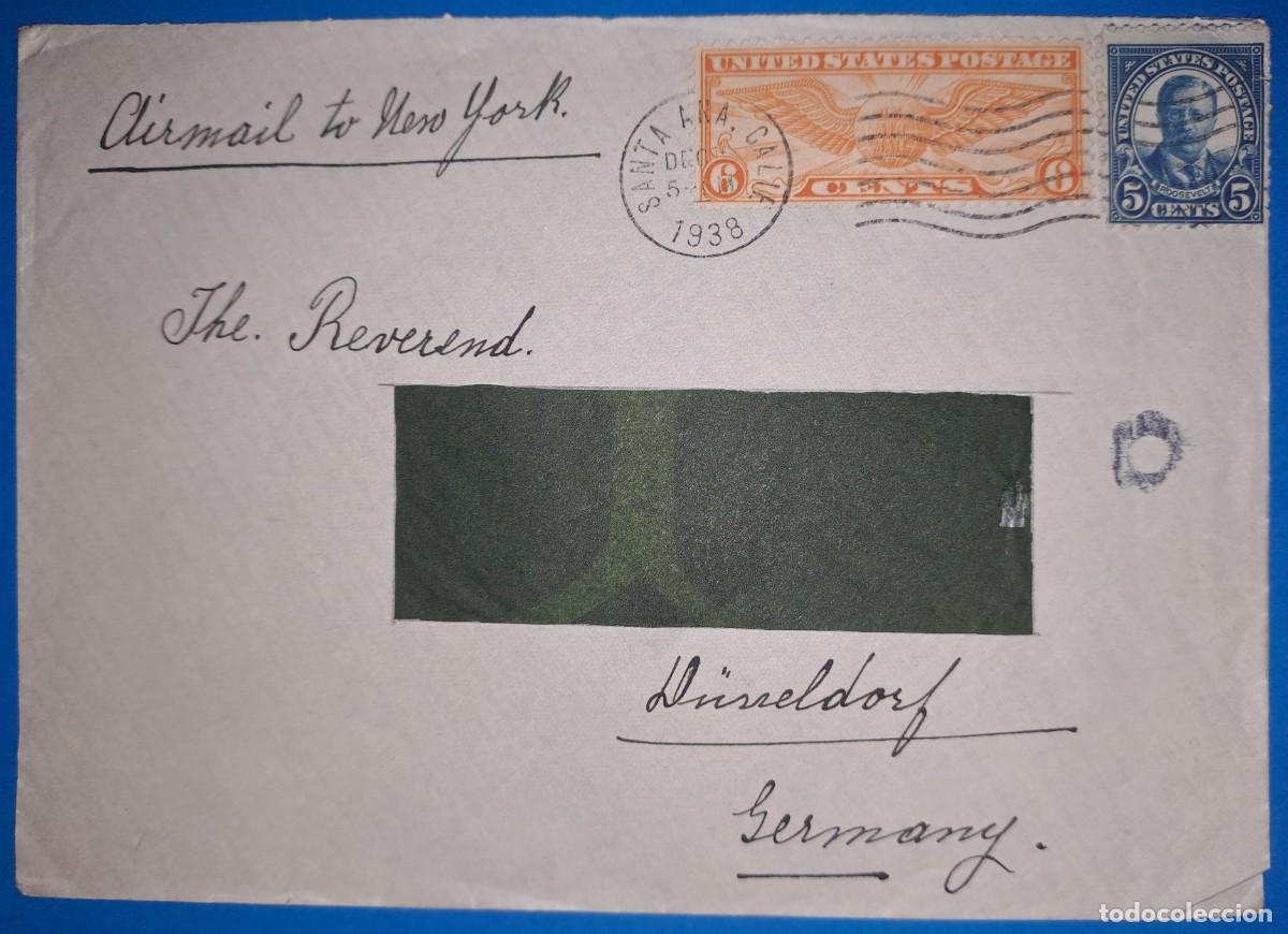 Sellos: Carta EEUU. a&ntilde;o 1938 - Foto 1