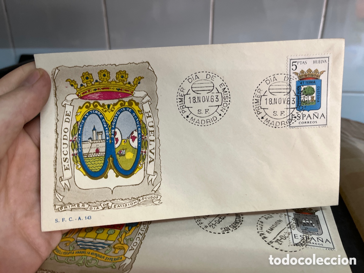 Sellos: Sobre matasellado 1963 Huelva - Foto 1