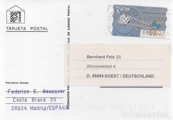 Sellos: MADRID TARJETA AJEDREZ CHESS ATM 1996 - Foto 1