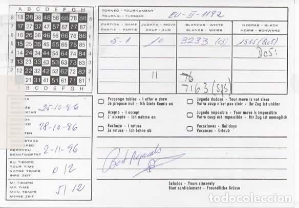 Sellos: MADRID TARJETA AJEDREZ CHESS ATM 1996 - Foto 2
