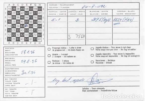 Sellos: MADRID TARJETA AJEDREZ CHESS ATM 1996 - Foto 2