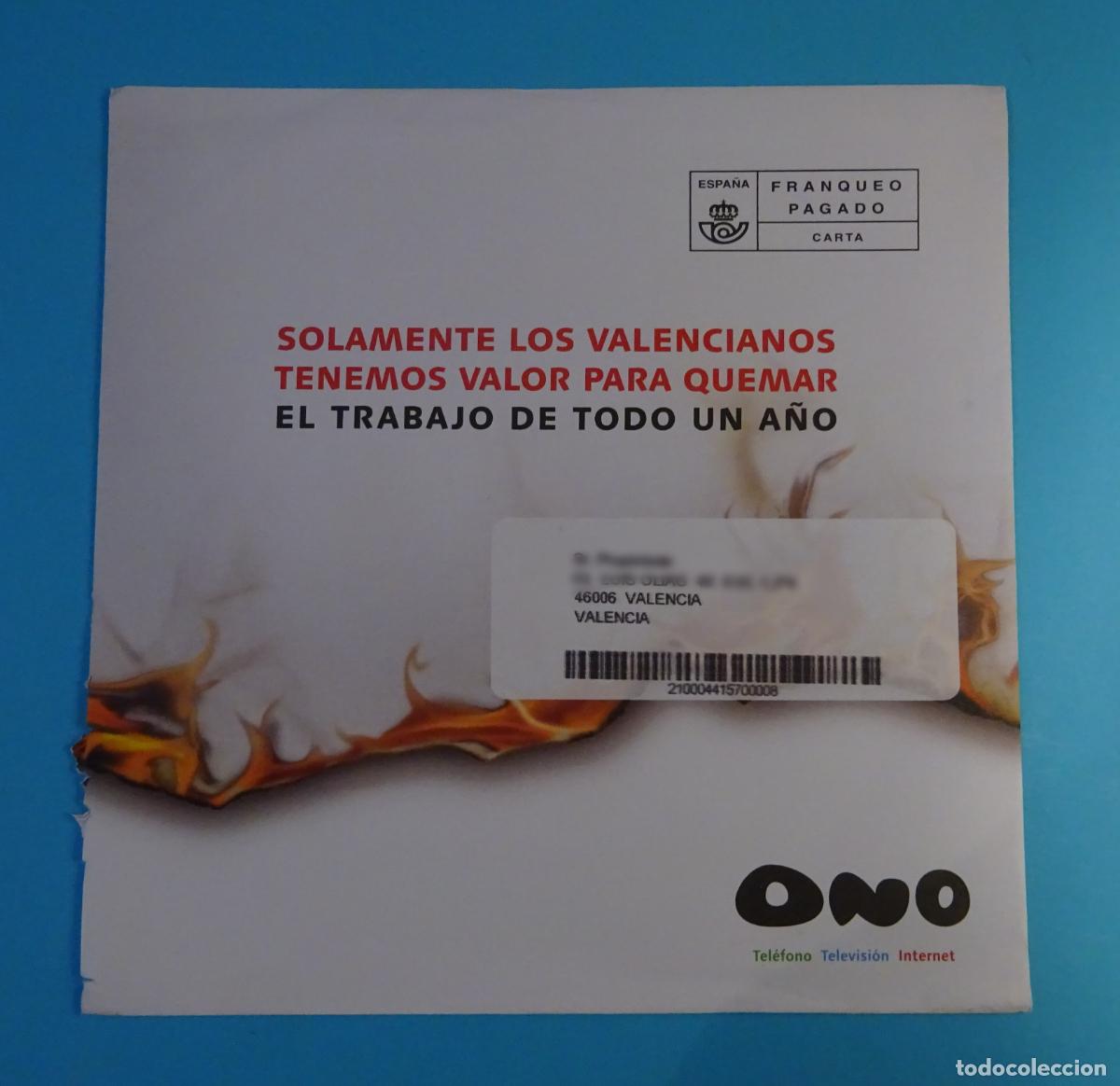 Sellos: SOBRE FRANQUEO PAGADO ONO - Foto 1