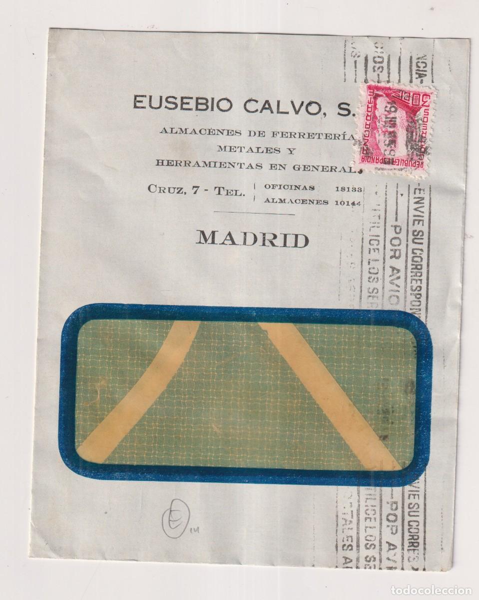 Sellos: Sobre Eusebio Calvo. Almacenes de ferreter&iacute;a. Madrid. - Foto 1