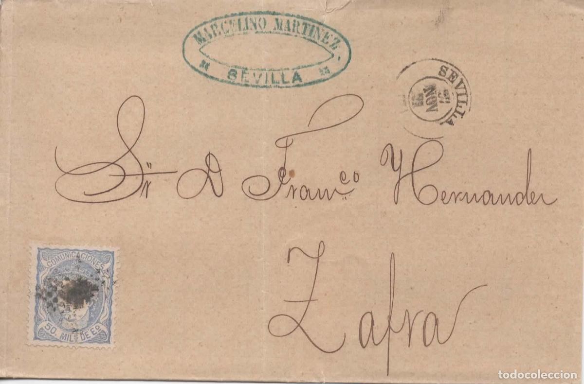 Sellos: SAVILLA A ZAFRA CACERES 1871 - Foto 1