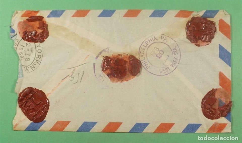 Sellos: TANGER A USA AEREA CERTIFICADA 1951 - Foto 2