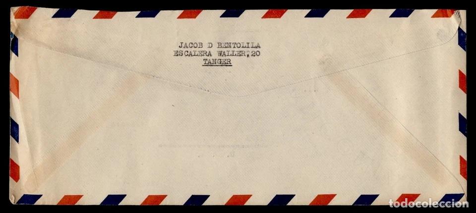 Sellos: TANGER A USA AEREA 1949 MAT HEXAGONAL - Foto 2