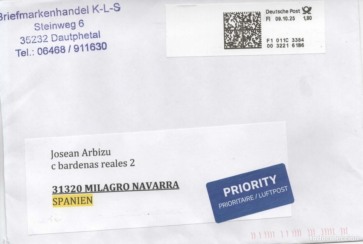 Sellos: ALEMANIA A ESPA&Ntilde;A C CON ATM QR CODE 2025 - Foto 1