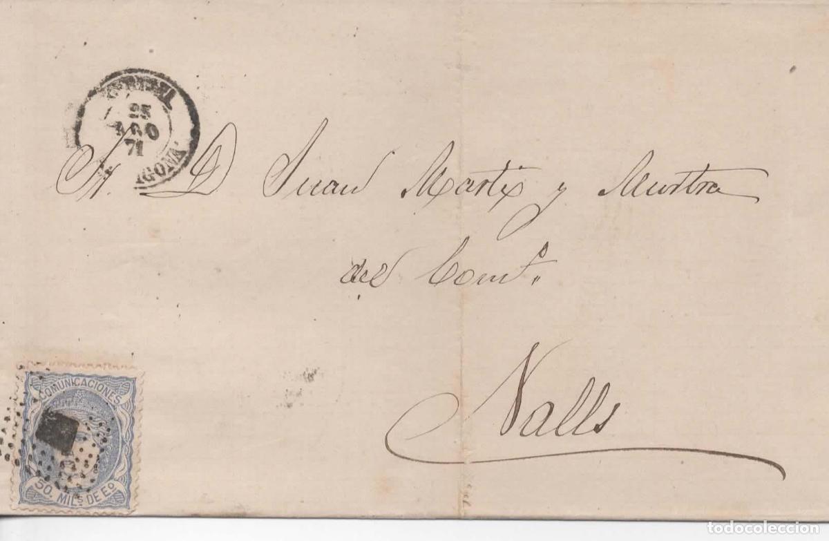 Sellos: VENDRELL TARRAGONA A VALLS 1871 - Foto 1