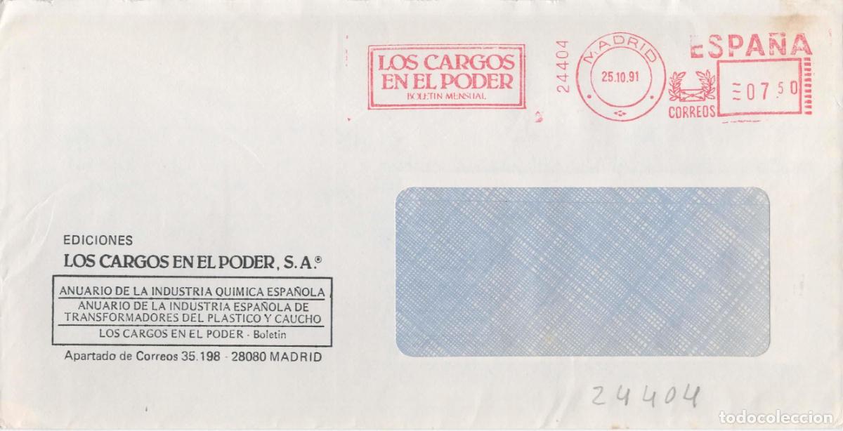 Sellos: FRANQUEO MECANICO METER MADRID EDICIONES LOS CARGOS EN EL PODER QUIMICA CAUCHO PLASTICO - Foto 1