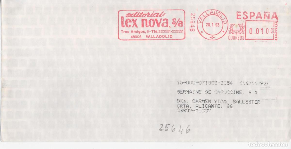 Sellos: FRANQUEO MECANICO METER VALLADOLID EDITORIAL TEX NOVA SA - Foto 1