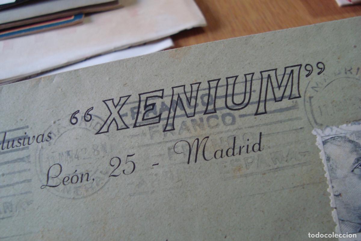 Sellos: ANTIGUO SOBRE COMERCIAL EXCLUSIVAS XENIUM MADRID 1942. - Foto 2