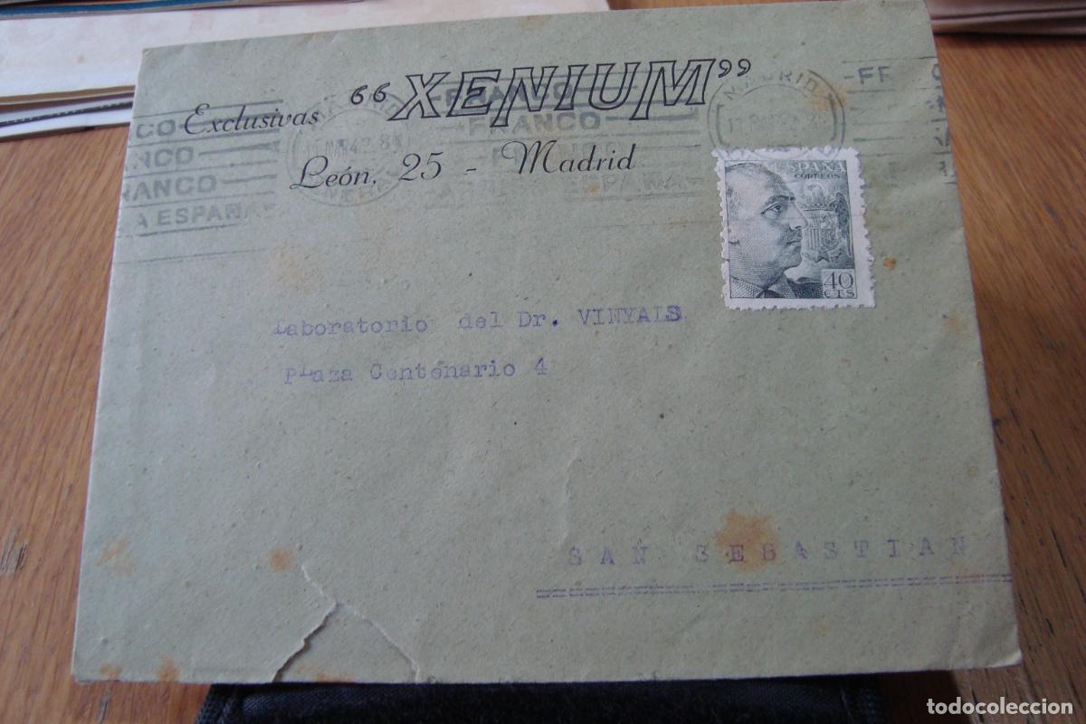 Sellos: ANTIGUO SOBRE COMERCIAL EXCLUSIVAS XENIUM MADRID 1942. - Foto 1